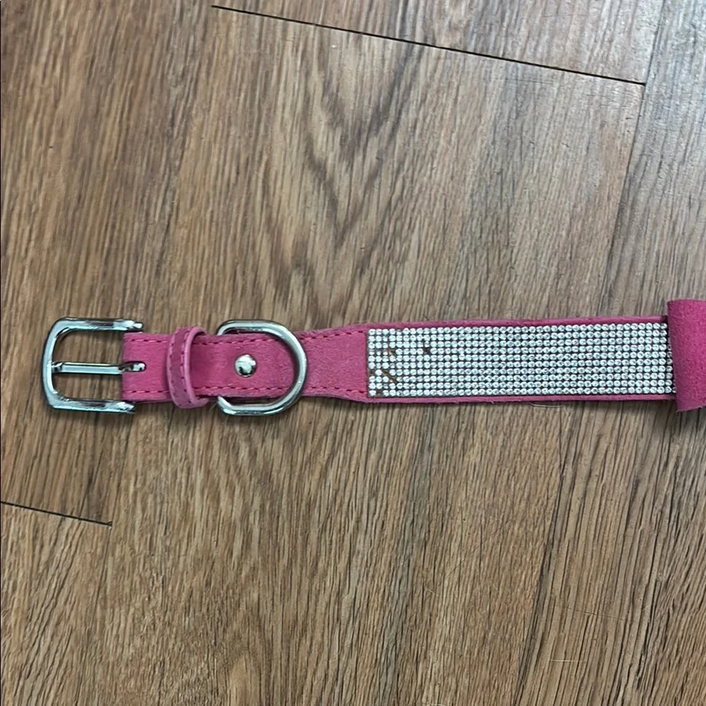 Elegant Pink Dog Collar with Rhinestones